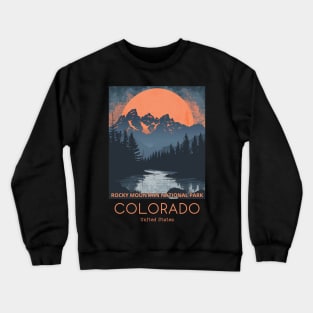 A Vintage Travel Illustration of the Rocky Mountain National Park - Colorado - US Crewneck Sweatshirt